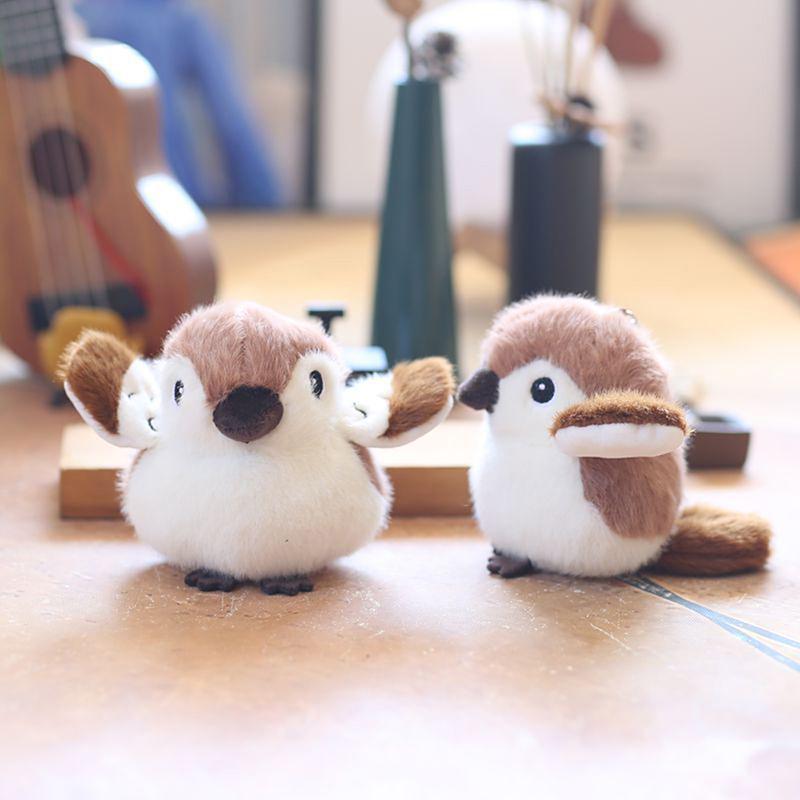 14 см Воробей плюшевая игрушка кукла брелок мягкая игрушка для рюкзаков украшения подарки на день рождения плюшевая маленькая птичка для автомобиля подвеска