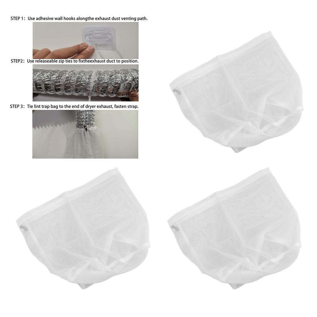 3 шт. Мешок для сбора ворса из вентиляционного отверстия сушилки Универсальный многоразовый уловитель ворса для сушилки для внутренних систем
