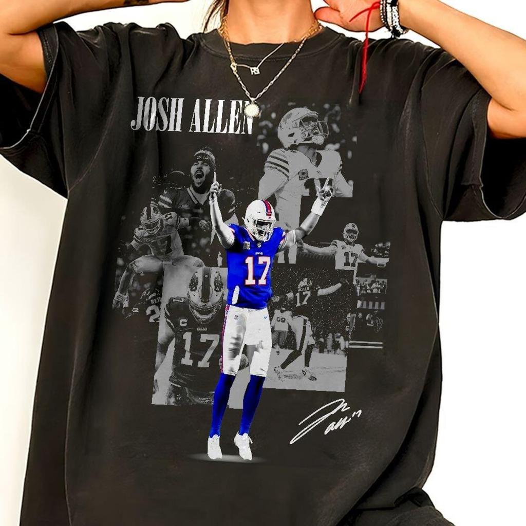 Josh Allen Buffalo Football Retro Graphic Comfort Color Shirt