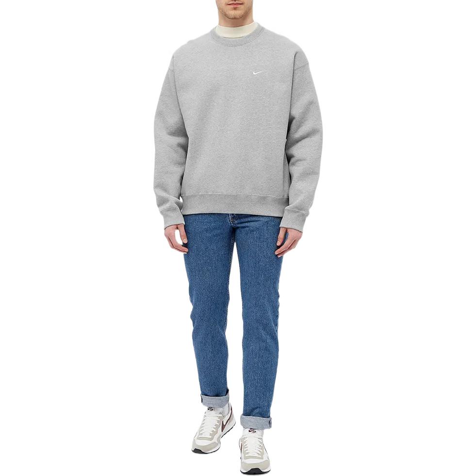 Nike Мужские топы Solo Swoosh из флиса Crew серого цвета CV0554-063