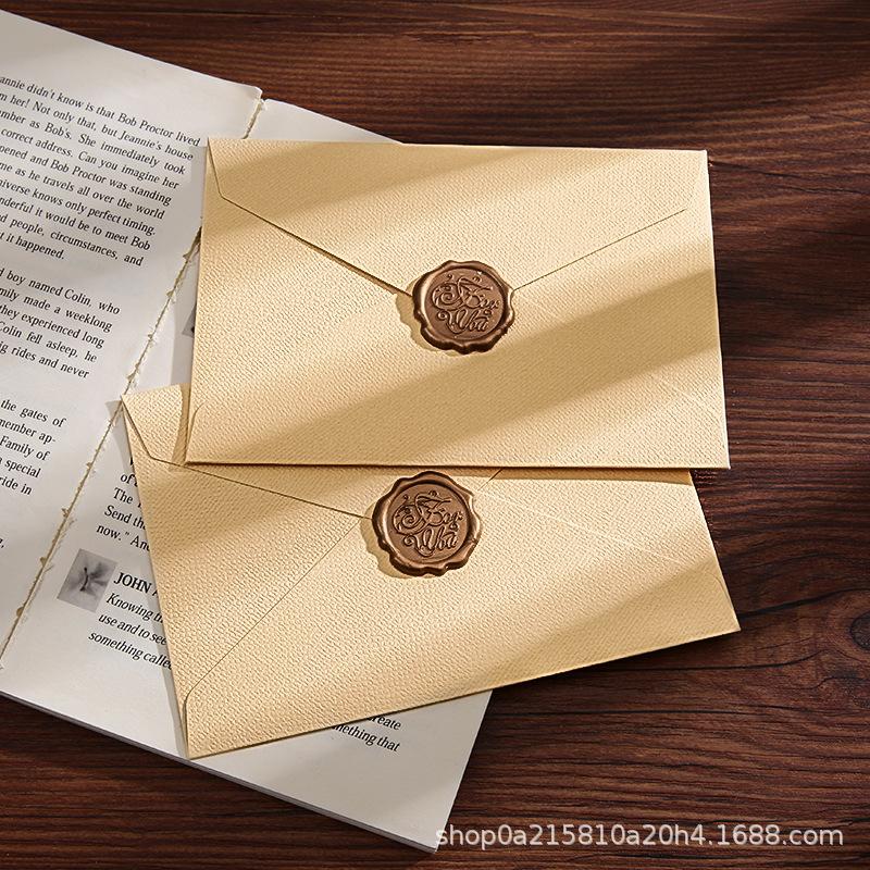 Утолщенный конверт с льняным узором в китайском стиле, набор ретро-романтической бумаги для писем из специальной крафт-бумаги, ретро-конверт