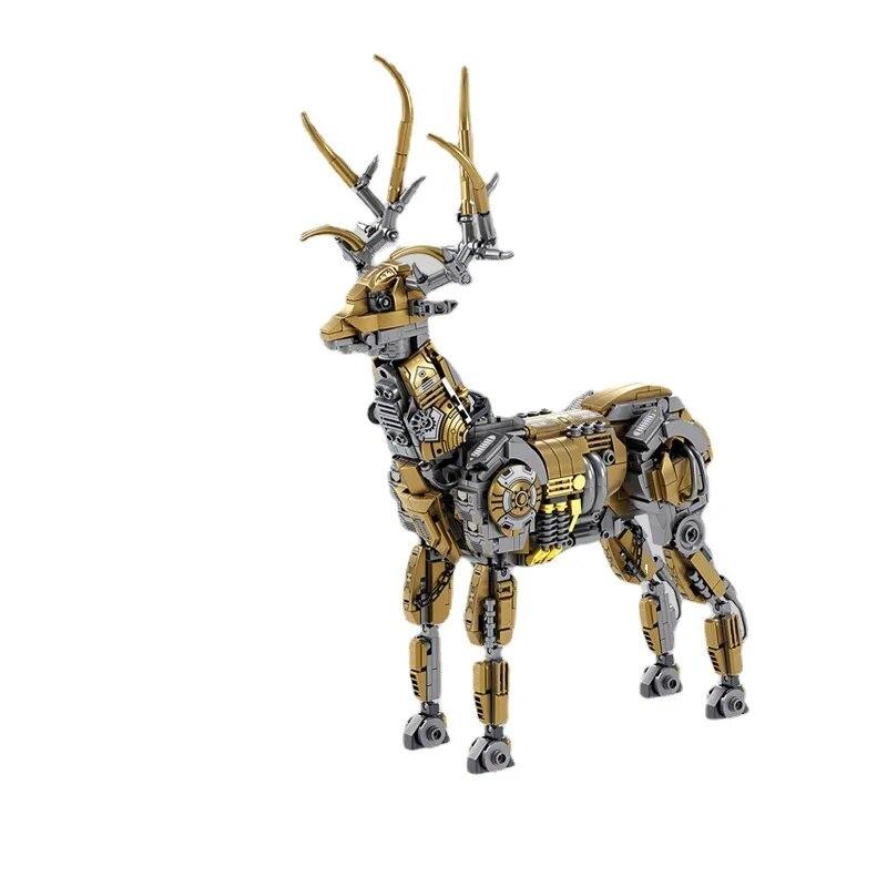 924 шт. креативные и интересные механические модели лося, настольные украшения, строительные блоки, кирпичи, рождественские игрушки, подарки