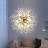 Post-modern Firework Chandeliers Pendant Dandelion Alloy Fixtures with 8 G9 Bulbs and 32 Strings Crystal Living Room Foyer Shop
