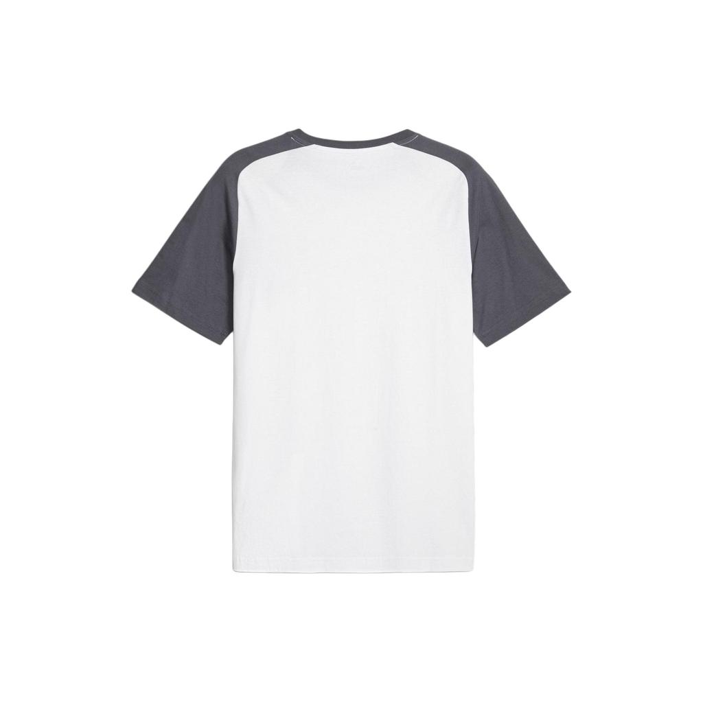 Puma Letter Color Block Design Casual Crew Neck Short Sleeve Football Shirt Men Tops White 772902-23