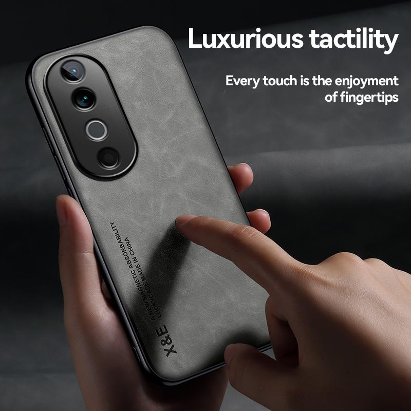 KEYSION Роскошный чехол из искусственной кожи в стиле ретро для VIVO V40 5G V40 Pro 5G, мягкий силикон + противоударная задняя крышка для телефона из поликарбоната для VIVO V40 Pro 5G