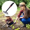 Garden Rake Weed Removal Tool with Non-Slip Handle Polished Surface Non-Stick Soil Loosening Rake