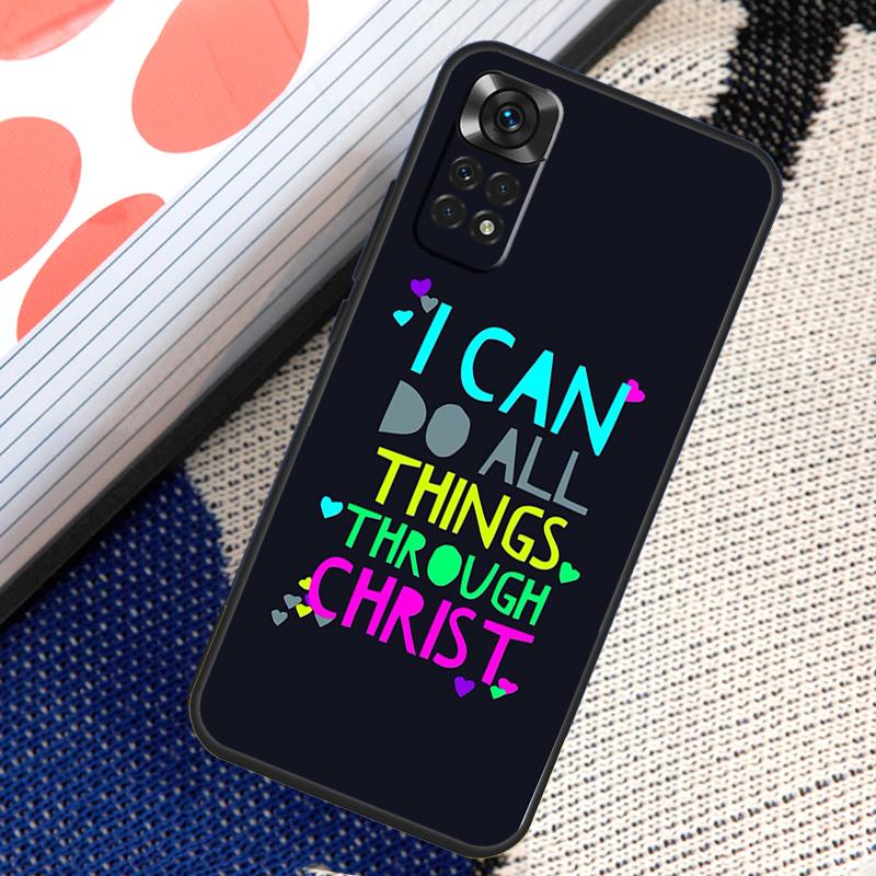 Чехол с библейским стихом Филиппийцам Иисус Христос для Xiaomi Redmi Note 12 11 10 9 8 Pro Note 8T 9S 10S 11S Redmi 10 10C 12C 9C