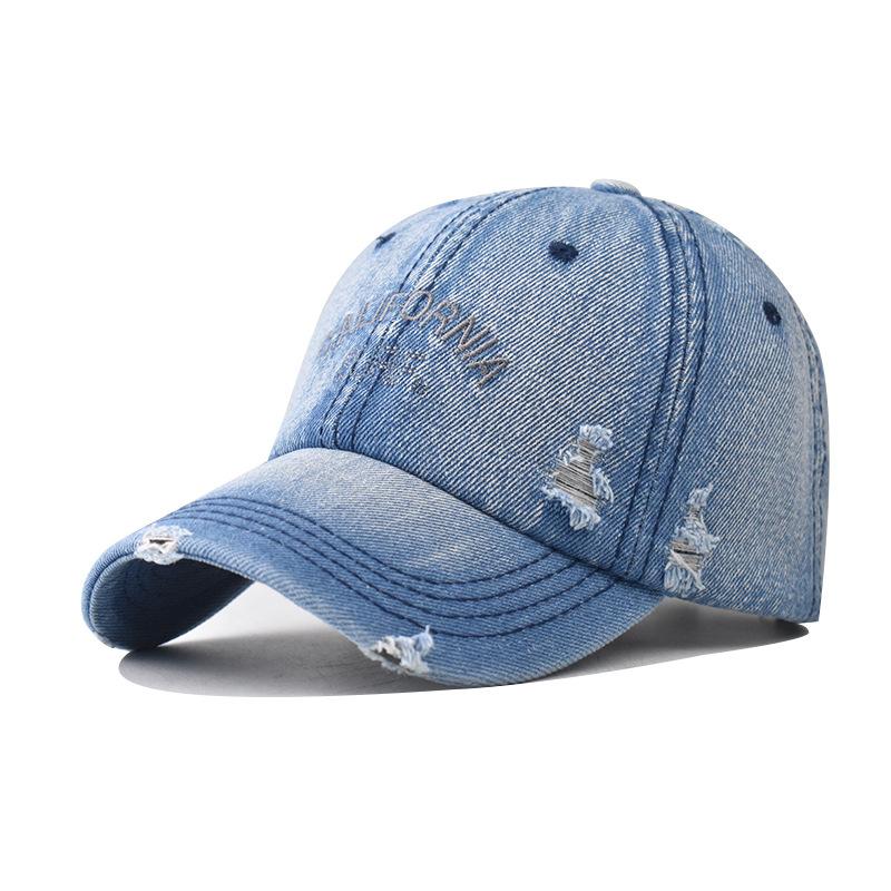 New Men's and Women's Denim Washed Ripped Baseball Caps Scrubbed Super Good Feel High Quality Cap