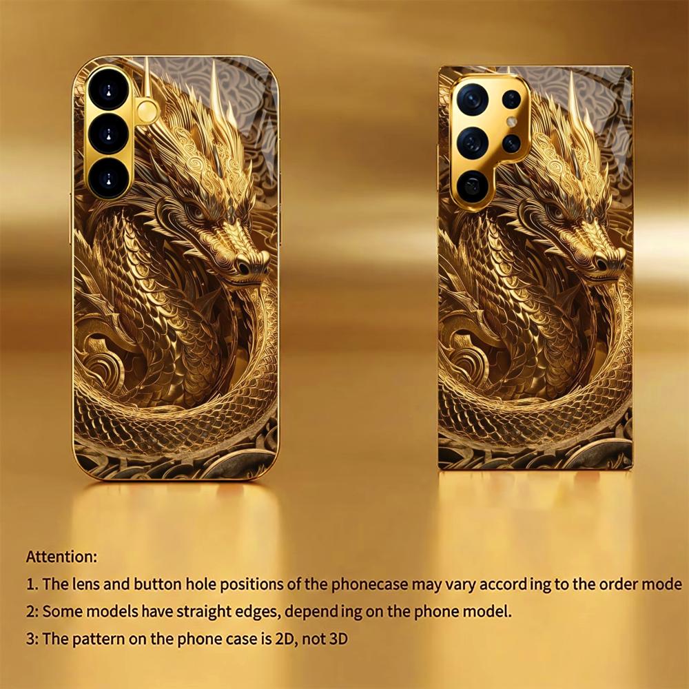 Чехол для телефона Noble Dragon Раса Драконов Стеклянный чехол с гальваническим покрытием для Samsung Galaxy S26 S25 S24 S23 S22 S21 FE, Ultra, Plus