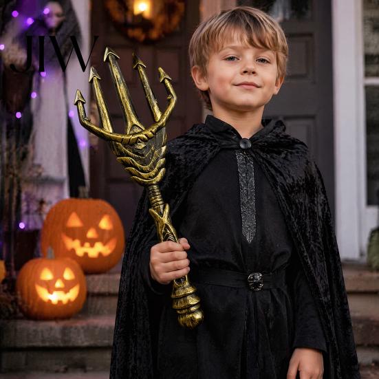 Durable Cosplay Spear Halloween Five-pronged Toy, Lightweight Handheld Plastic Five-tined Toy Fork, Weapon Props for Costume Party Stage Performance