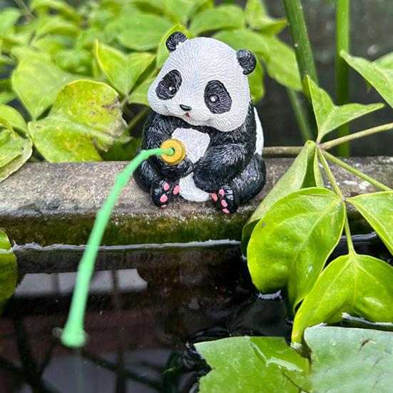 Рыбалка Мультяшная Лягушка Фигурка Смола Рыбалка Крокодил Панда Скелет Статуя Скульптура Наружная Сад Пруд Аквариум Украшение Орнамент