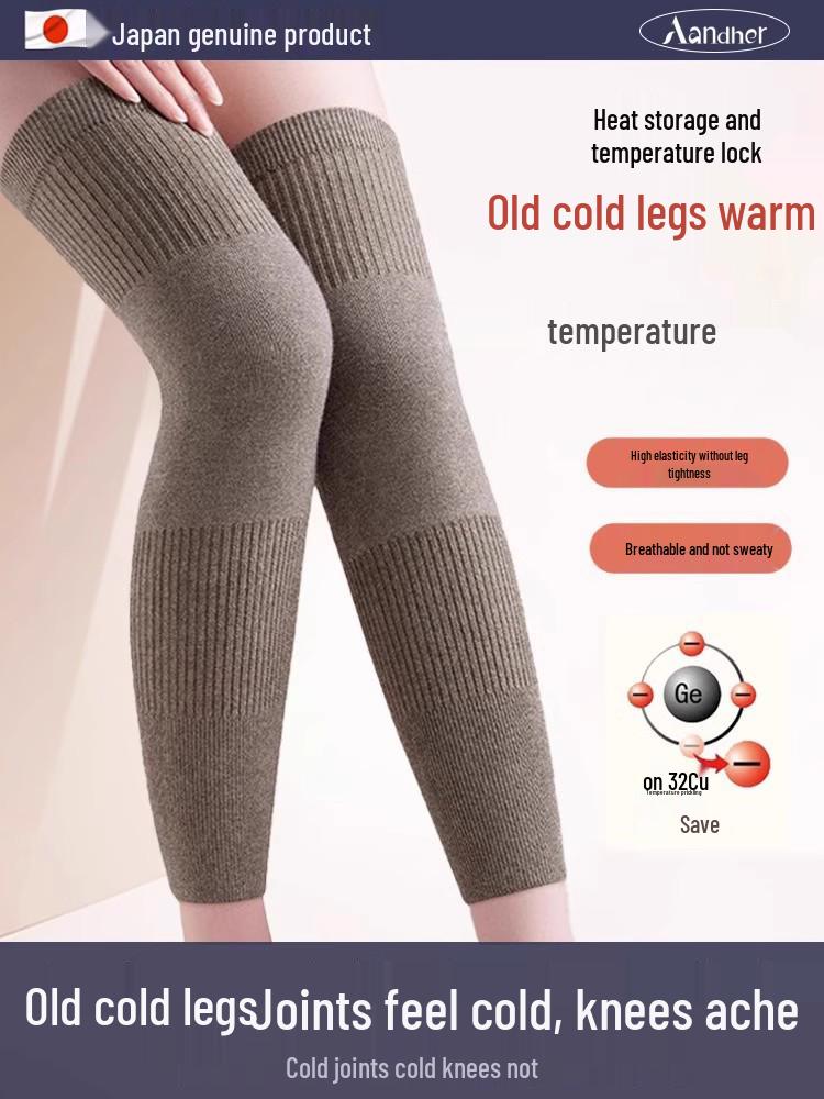 Шерстяные наколенники для согрева суставов - Унисекс для пожилых людей, защита от холода с подогревом для осени и зимы