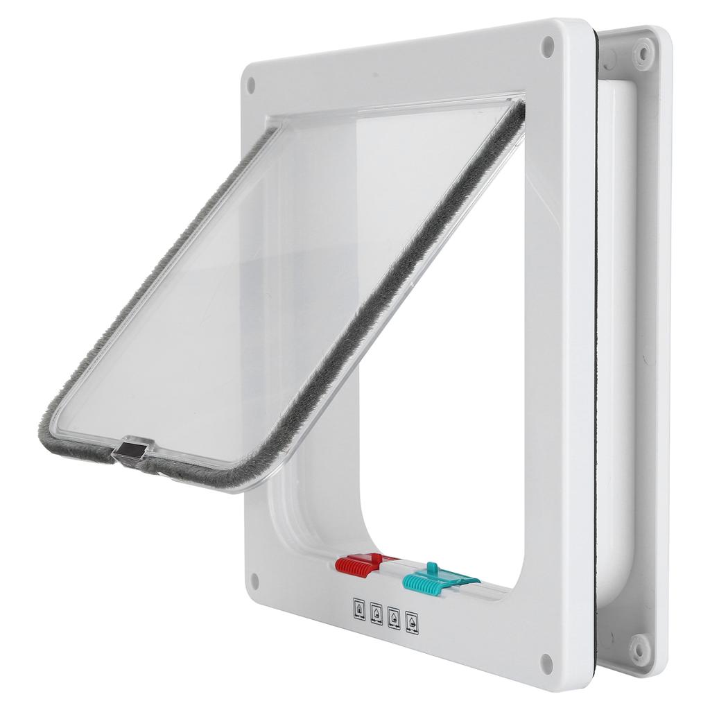 Кошачий замок Защитная дверца-откидная дверца для кошек Пластиковая дверца для маленьких домашних животных Бытовые принадлежности для домашних животных Белый L