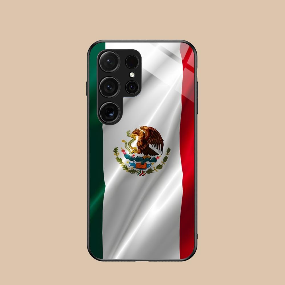 Mexico Flag Mobile Cell Phone Case for Samsung Galaxy S26 S25 S24 S23 S22 S21 S20 Note20 Plus FE Ultra Glass Colorful Cover