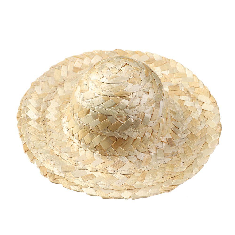 Yellow Multiple Sizes Crafts Woven Straw Hat Doll Accessories Doll Caps DIY Decoration