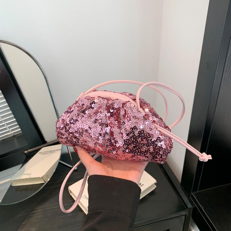 Shoulder Bag with Sparkling Sequin Frame Fashionable Crossbody Bag Super Cool High Quality for Women Simple and Versatile