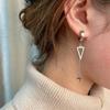 Steel Geometric Cross Triangle Tassel Fashion Jewelry Dangle Earrings Ear Clip Drop Earrings
