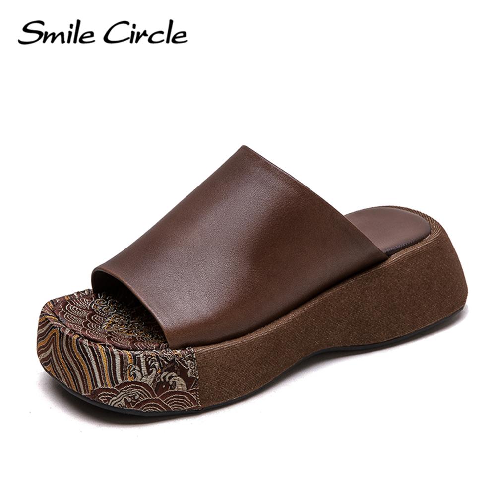 Новые летние тапочки на толстой подошве с открытым ртом в стиле ретро, ​​уличные тапочки в стиле кантри, модная кожаная женская обувь для отдыха