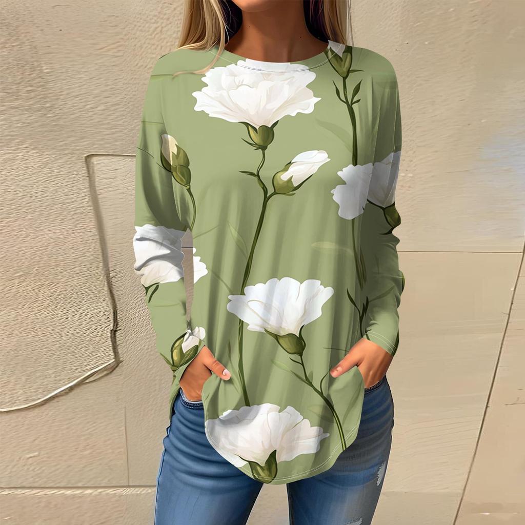 Женская мода с длинным рукавом и круглым вырезом, винтажный асимметричный пуловер