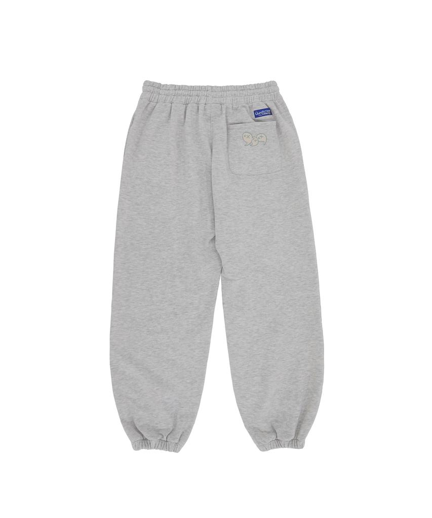 UPPERSTROP [Up3307] Lettering Logo Wide Sweat Jogger Pants Light Grey