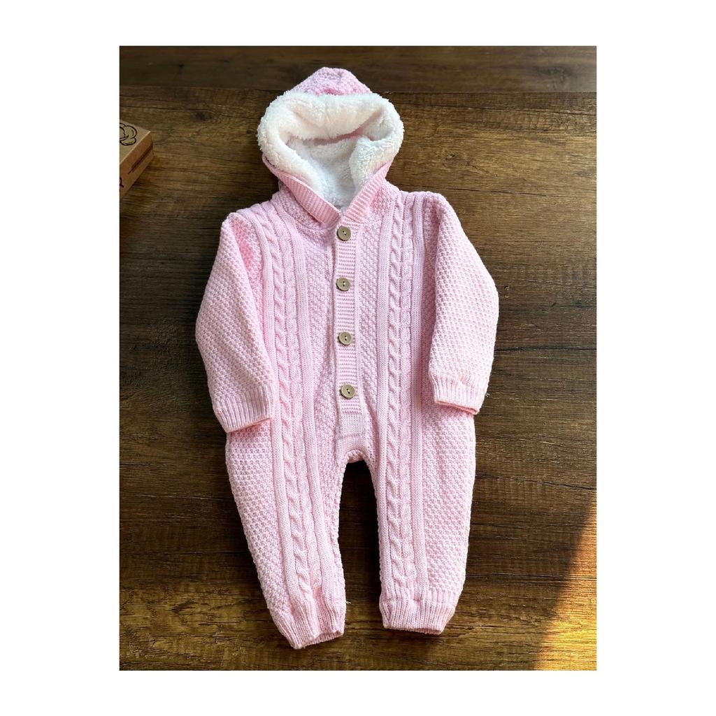 Трикотаж Комбинезон для новорожденных с овечьей шерстью внутри, очень мягкий узор для вязания волос