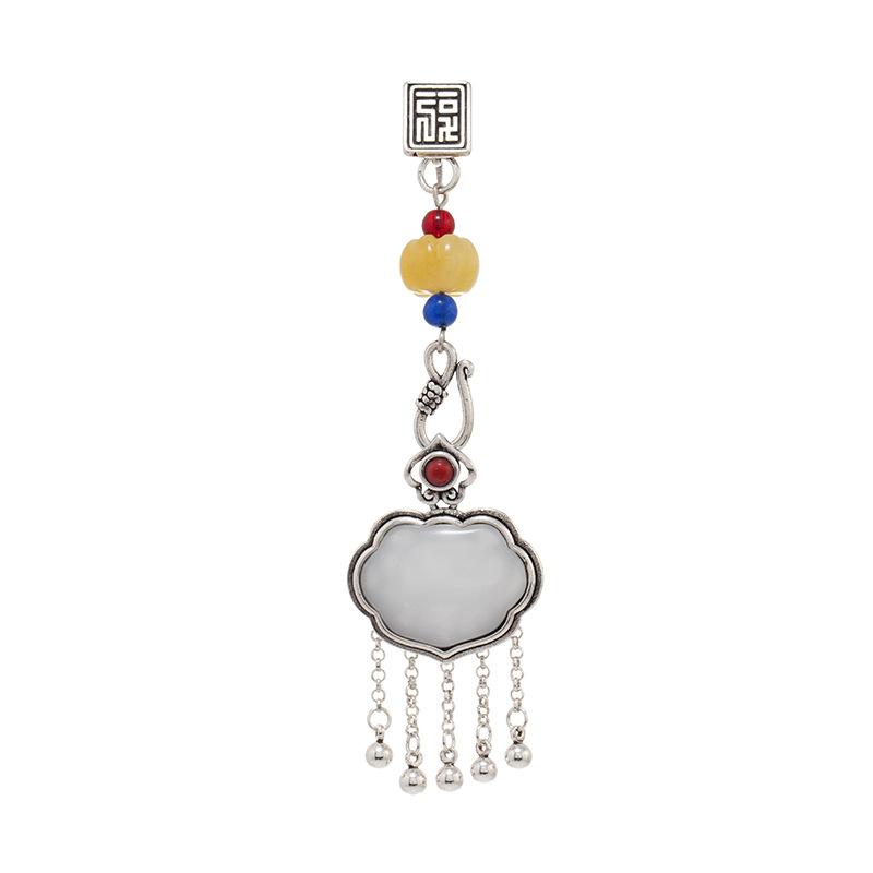 Белый нефрит в китайском стиле, подвеска-пресс для чонсама Жуи, ретро, элегантная, высококлассная, с бахромой, аксессуары для ханьфу, женские