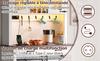 Kitchen Cabinet, Sideboard with Socket and LED Lighting, Furniture with Worktop, 6 Drawers, Adjustable Shelves, Hooks, 180 x 108 x 40 cm, White