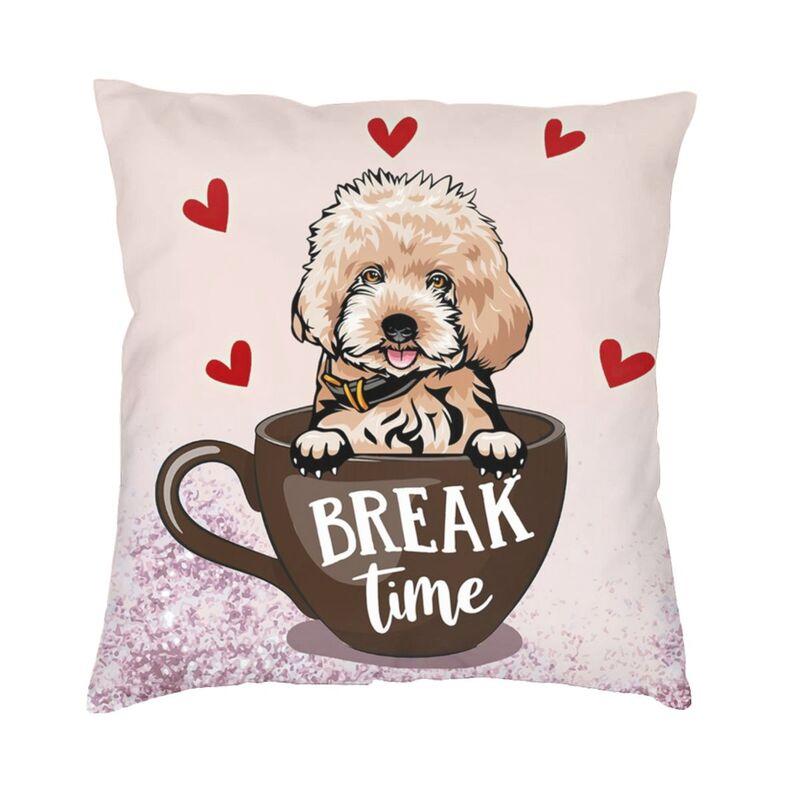 Роскошный чехол для подушки с изображением пуделя 50*50 см, полиэстер, наволочка для любовника собак, постельные принадлежности, диван, наволочка