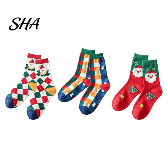 Cozy Autumn Winter Hosiery Christmas Socks for Men And Women, Soft Combed Cotton Warmth Accessories Crew Socks, Novelty Colorful Footwear Holiday Wear