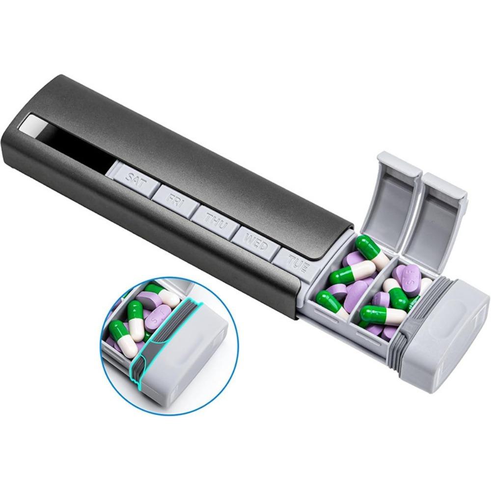 Aluminum Construction Weekly Pill Organizer Large Capacity Pill Organizer Pill Box Supplements