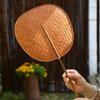 Handmade Bamboo Woven Fan Retro Hand Cranked Fan Chinese Style Circular Fan  Photography Prop