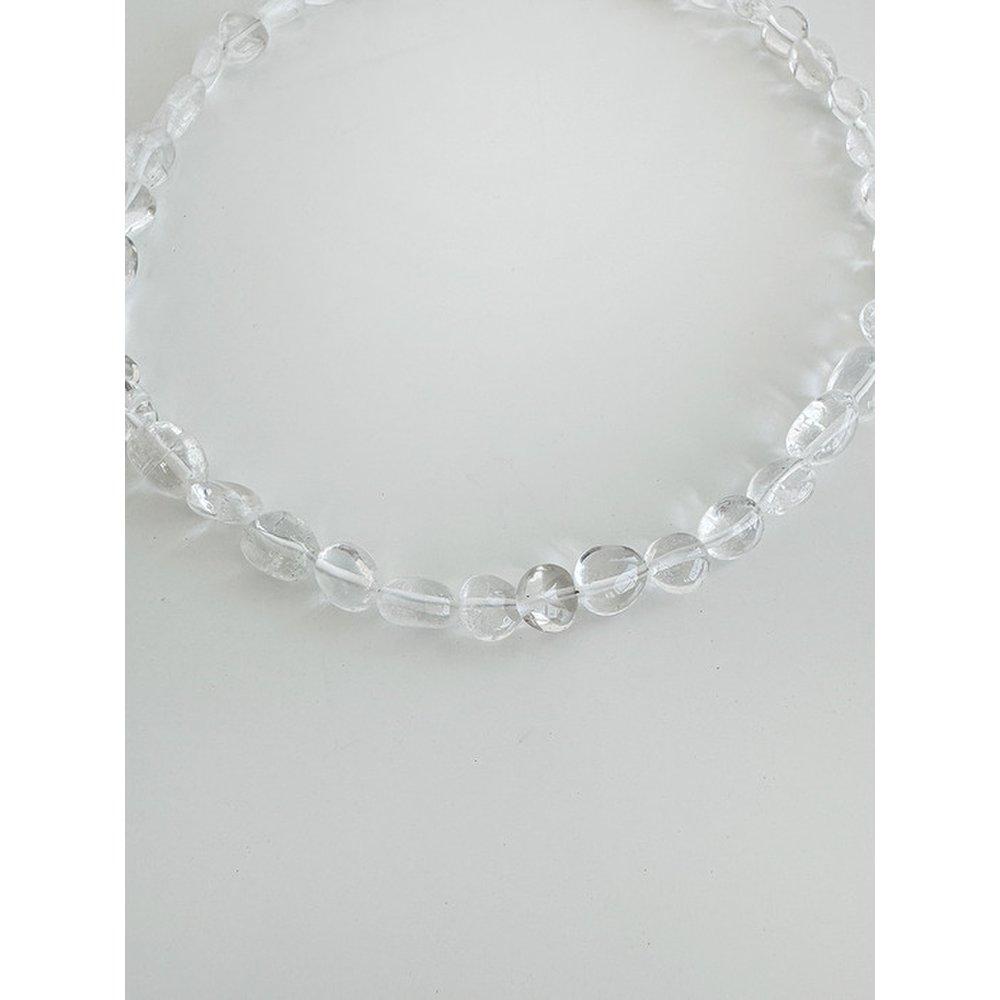 925Silver Pebble Quartz Gem Necklace