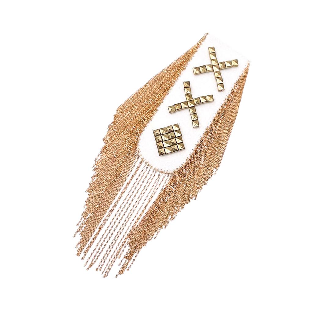 Панк Эполеты на плечи с заклепками и шипами, Золотые цепочки с кисточками, Брошь-булавка, Эполеты, Плечевые знаки для блейзеров и пиджаков