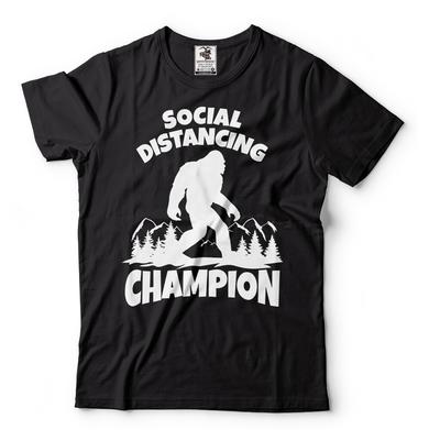 Sasquatch Social Distancing World Champion Bigfoot TShirt Funny Quarantine Tee