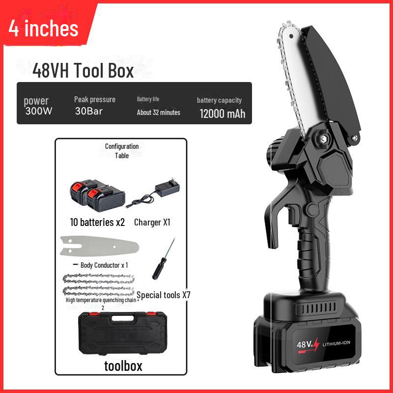 Мощная аккумуляторная ручная электрическая цепная пила для обрезки деревьев и лесозаготовки