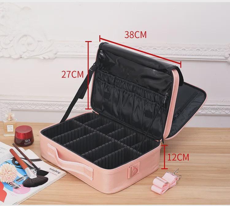 Вместительная многослойная косметичка-органайзер