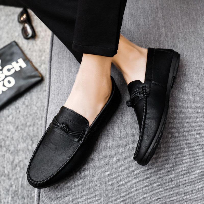 Мужская повседневная обувь весна-лето новые мягкие мокасины без застежек Zapatos De Hombre удобные туфли на плоской подошве мужские туфли из микрофибры из кожи