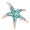 Pentagram Rhinestones Pin Brooch Starfish Clothing Accessories Ocean Blue Decorations