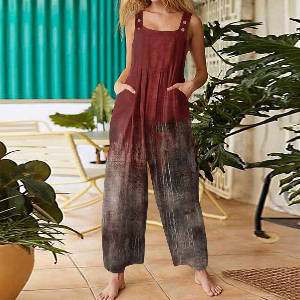 Женская мода ул.. Повседневный свободный ретро-комбинезон с подтяжками и принтом ко Дню Святого Патрика