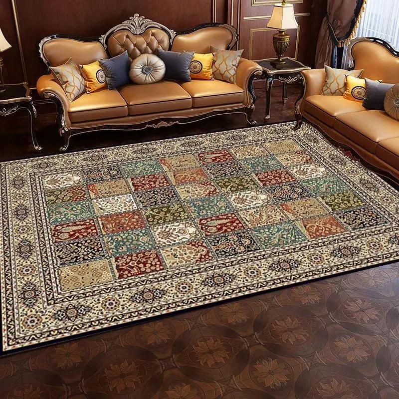 Crystal Pile Vintage Persian Living Room Full Rug Ethnic Style Coffee Table Sofa Mats Bedroom Bed Cloakroom Carpet