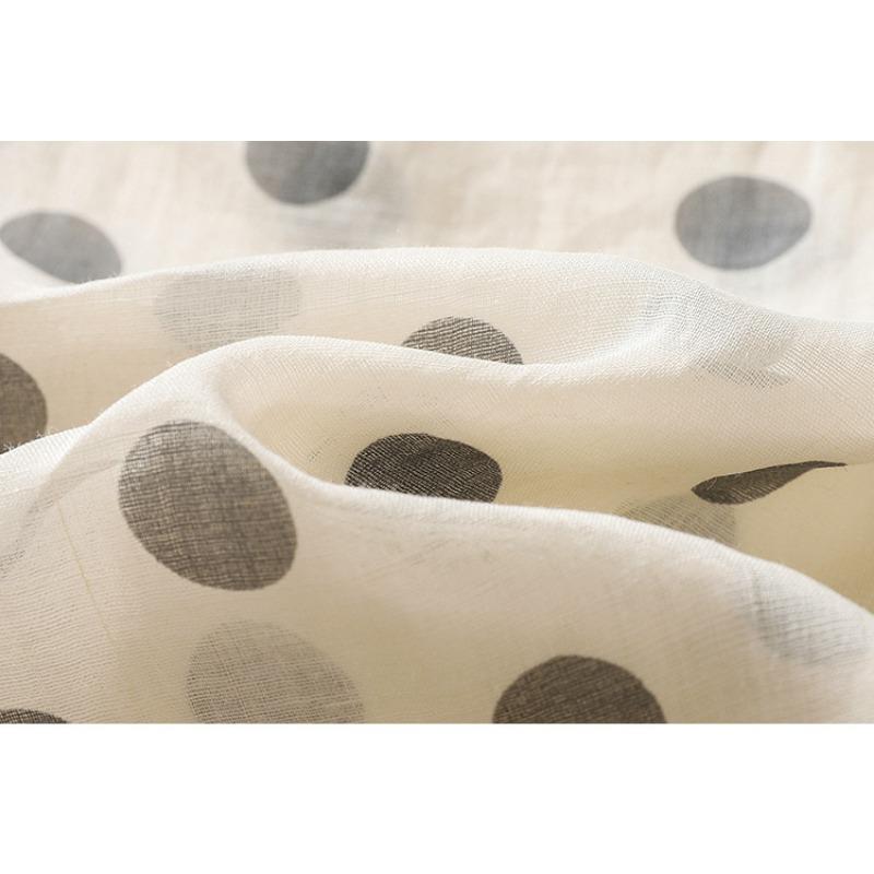 Летняя рубашка в горошек из хлопка и льна с принтом, кардиган с короткими рукавами и лацканами, рубашка, топ для женщин, блузки и рубашки