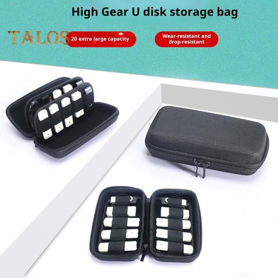 USB Flash Drive Bag Storage Organizer Large Capacity Shockproof Impact Resistant Pocket-sized Flash Drive Organizer with Zipper