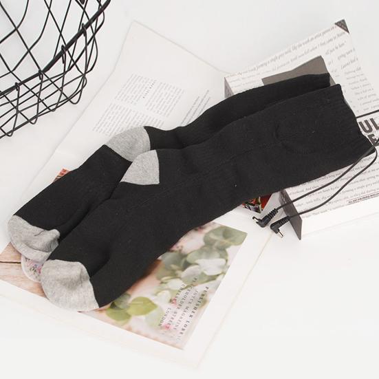 1 пара носков с подогревом, регулируемые по 3 температурам, быстро нагревающиеся, с USB-подзарядкой, от батареи, эластичные, утолщенные, электрические носки с подогревом для ног