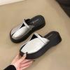 Fashion Trifle Platform Heightened Baotou Mary Jane Semi-slippers Women's 2025 Summer New Casual Fashion Outward Wear Flip-flops