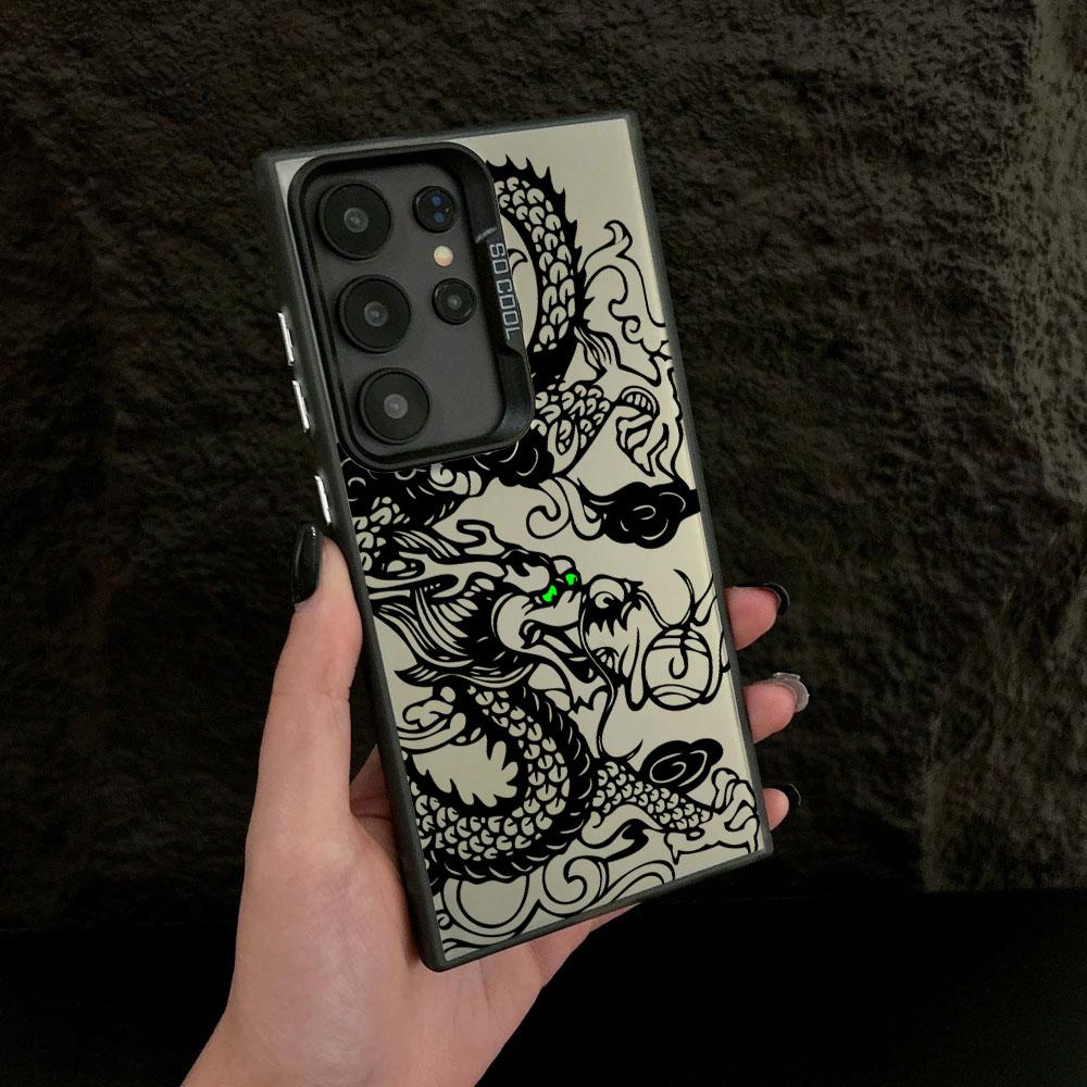 Модный Черный Чехол с Рисунком Дракона для Samsung S26 S25 S24 Ultra Чехлы для Galaxy S23 S22 S21 FE S20 Ultra S26 Plus Чехол для Телефона