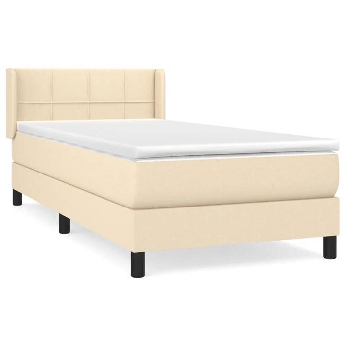 3129678 vidaXL Divan Bed and Mattress Cream 90x190 Cm Fabric
