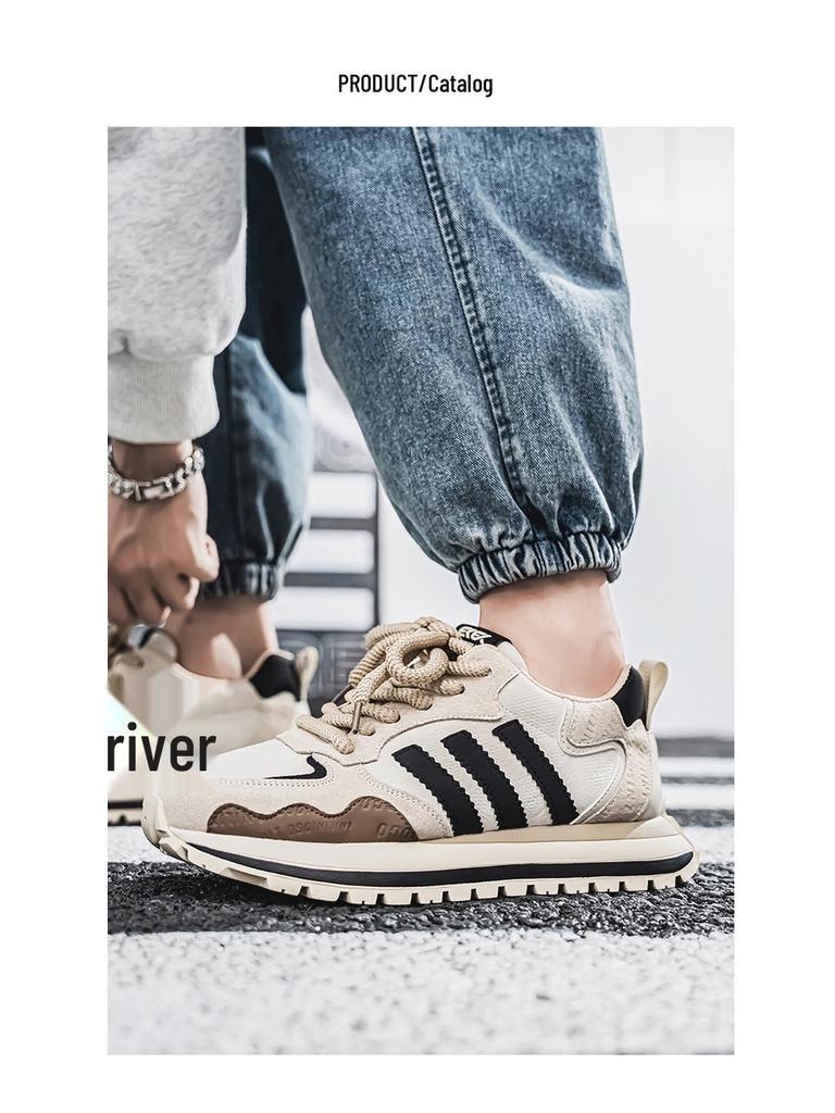 2025 Мужские Модные Легкие Кожаные Кроссовки Папы – Универсальная Повседневная Спортивная Обувь