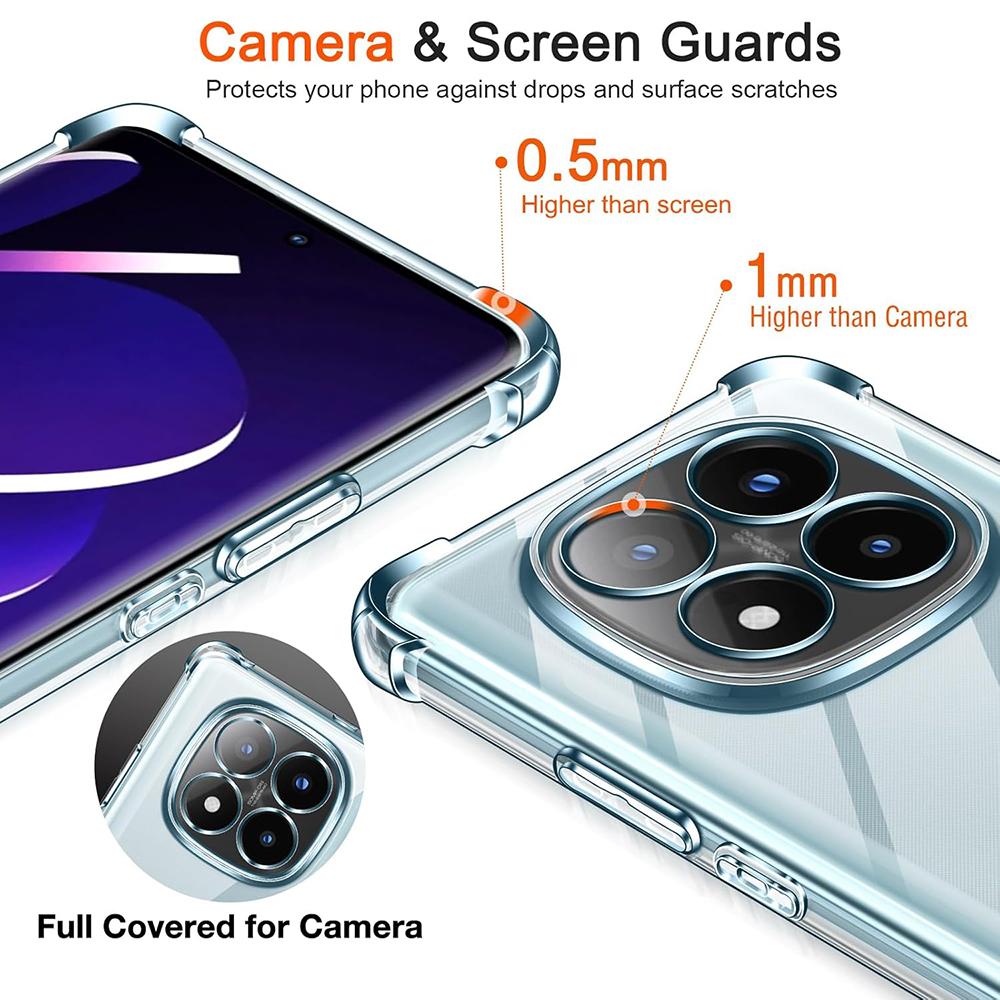 Противоударный мягкий прозрачный чехол для телефона из ТПУ с подушкой безопасности для Redmi Note 14 5G 4G Note 14 Pro 5G Note 14 Pro+ 5G Crystal Transparent Cases