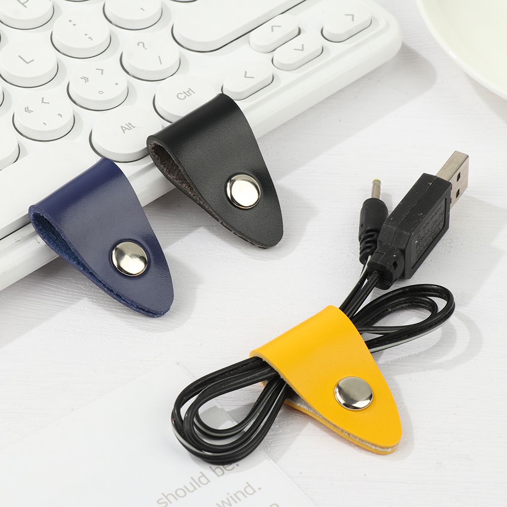 Data Line Wire Ties Cable Winder Cord Holder Organizer Cable Management Leather Cable Straps