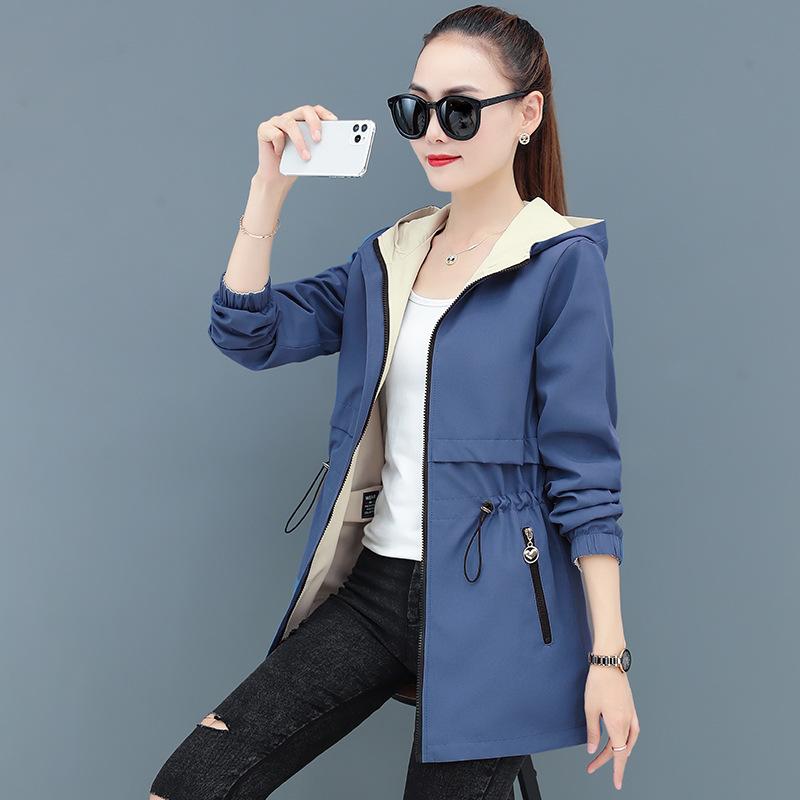 Women‘s Windbreaker Jacket Ladies Hooded Coat